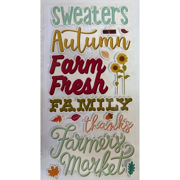 Simple Stories Harvest Market Fall Themed Foam Sticker Pack 29 Stickers - Picture 4 of 4